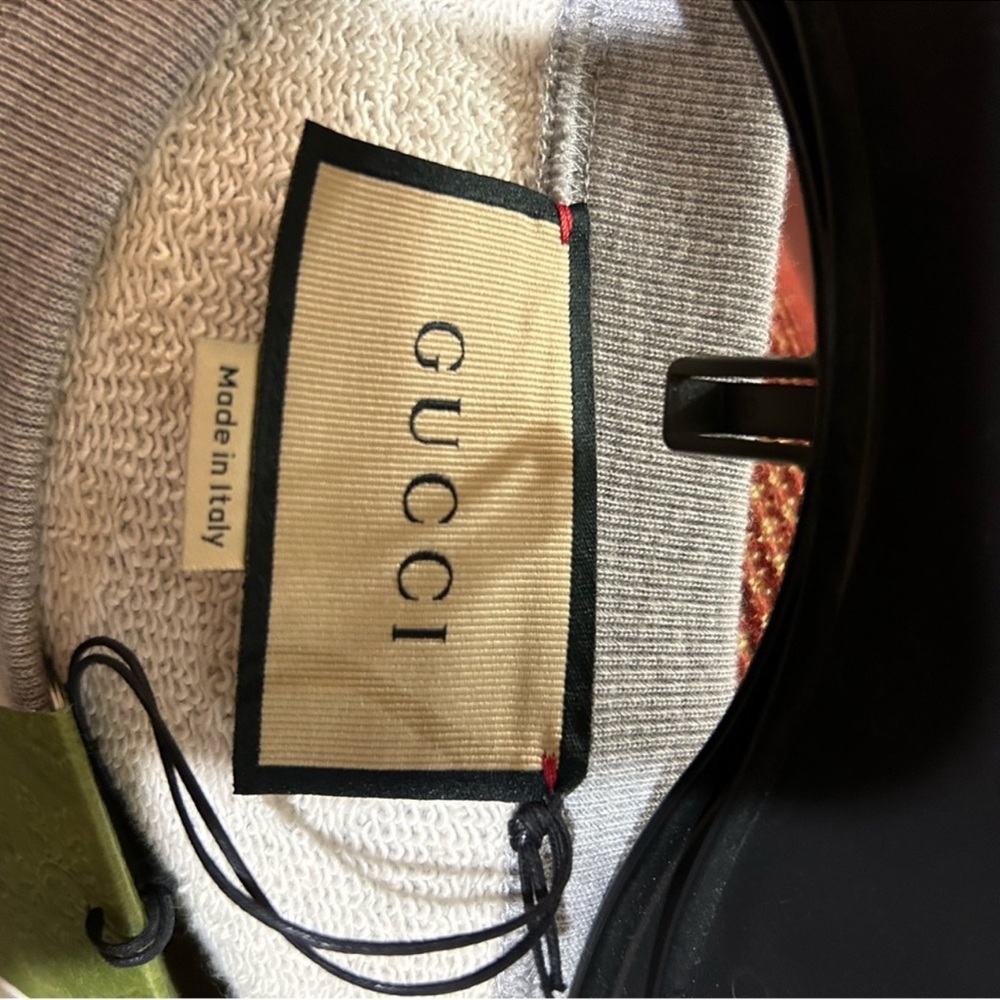 Men’s Gucci jersey cotton printed GREY MELANGE interlocking G sweatshirt size XL - Picture 4 of 10